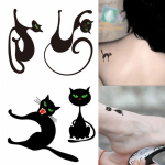 Naljakad Halloweeni ajutise t&auml;toveeringuga kleebised valutu kiirt&auml;toveering Kitty Cat