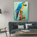 5D teemantmaalikomplektid Animal Blue Bird t&auml;is &uuml;mmargune pilt kivist teemanttikandid 20X30CM
