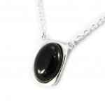 Les Tr&eacute;sors De Lily [H5576] - Collier Argent 'D&eacute;esse Noir de Jais' noir argent&eacute; (rhodi&eacute;) - 16x11 mm must