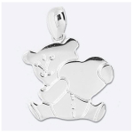 Les Tr&eacute;sors De Lily [J5264] - Pendentif Argent 'Teddy' argent&eacute; (rhodi&eacute;) - 18x18 mm h&otilde;be