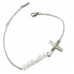 Les Tr&eacute;sors De Lily [P4866] - h&otilde;bevalge  Cross  terasest k&auml;ev&otilde;ru - 17x14 mm h&otilde;be