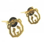 7bis [P5895] - Boucles artisanales 'Origami' (panda) dor&eacute; - 9x7 mm kuld