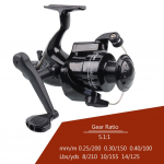 Spinningurull 5.1:1 p&uuml;&uuml;givahendiga alumiiniumpooli ketrusrull metallist kalastusrattaga kalastustarbed CB240 must