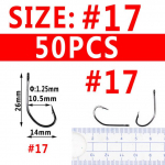 Bimoo 50/25 TK mitmeotstarbeline k&otilde;rge s&uuml;sinikusisaldusega terasest kalakonks Nmyph Fly Sabiki rigikonks karpkala &otilde;ngekonks merevee jigipeibutis konksud #17