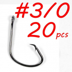 20 tk k&otilde;rge s&uuml;sinikusisaldusega terasest &otilde;ngekonks 7381 must punane v&auml;rv konksud suurus 2/0 3/0 4/0 5/0 6/0 merevee spordiringi kalakonksud #3/0 must