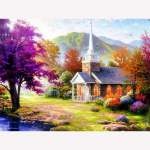 5D DIY Teemantmaaling Puude maastik Ristpistes t&auml;isteemanttikandid 20X30CM