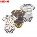 Vasts&uuml;ndinud beebi poiste t&uuml;drukute riided Kiddiezoom puuvillased O-kaelusega l&uuml;hikeste varrukatega beebip&uuml;ksid 12M