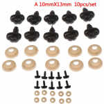 10 tk. praktiline must plastikust kinnine nina karule pl&uuml;&uuml;sm&auml;nguasjad Loomanuku m&auml;nguasjad A