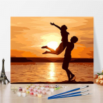 DIY maalimine numbrite j&auml;rgi Kunst numbrid maalimine kodukaunistus Digitaalne &otilde;limaal K&auml;sit&ouml;&ouml; Hobid 40x50cm no frame