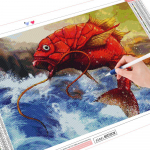 5D teemanttikandid kala ristpistes t&auml;isruudukujuline &uuml;mmargune teemantmaaling kividest loomade pildid k&auml;sitsi valmistatud kingitus Full Round 20X30CM