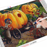 5D Teemantmaali Hiir t&auml;isruudukujuline k&auml;sit&ouml;&ouml;komplekt K&auml;sitsi valmistatud kingitus Teemanttikandid Loomamosaiik K&otilde;rvitsa Halloweeni kujundus Full Round (20X30CM)