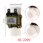 Tavaliselt suletud 3/4 v&auml;liskeermega elektriline solenoidklapp DC12V AC220V magnetl&uuml;liti pumba puhasti pesumasina tarvikud AC 220V