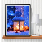 5D DIY Teemanttikandid Maastik Lumi Teemantmaal Ristpistes Valguspilt kividest j&otilde;ulukink Full Round (20X30CM)