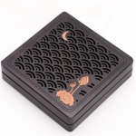 Budistlik puidust m&auml;hisega viirukip&otilde;leti &otilde;&otilde;nes nikerdatud viirukiplaadi kast Aroomiteraapia viirukiga kodukaunistused