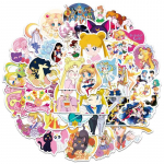 50 tk/komplekt Anime Sailor Moon kleebis Multifilm Graffiti PVC veekindlad kleebised s&uuml;learvuti kohvrile jalgratta m&auml;nguasjade kleebised lastele