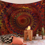 Ps&uuml;hhedeelsed seinavaibad Seinaripp Mandala liivane rannar&auml;tikuga vaip Bohemian tekk Magamisalus Vaibad Kodukaunistused 230x180cm