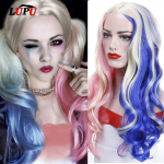 Pikk parukas Cosplay parukas naiste gradient Lolita parukas s&uuml;nteetilisest juustest kuumakindlast kiust Halloweeni parukas LUPU 60CM
