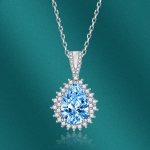 BELLA BOX tilgakujuline ripats kaelakee mitmev&auml;rviline mood pulmakihlus ehted sinine