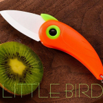 Mini teraga keraamiline koorimiskoorija tasku kokkuvolditav nuga, l&otilde;igatud viil, piknik, puuviljad, s&ouml;&ouml;giriistad, l&otilde;ikurid, lind, juurviljad, k&ouml;&ouml;gikotid oranž