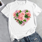 Riietus Casual Love Heart Butterfly 90ndate trend Suvemood Graafiline T-s&auml;rk Naiste Top T-s&auml;rk L&uuml;hikeste varrukatega Naiste T-s&auml;rk XXXL