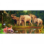 DIY 3D teemantmaaling elevanttikandid ristpistes k&auml;sit&ouml;&ouml; kodukaunistus Full Round 20x50CM