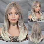 MISSQUEEN s&uuml;nteetilised parukad naistele Pikad tumepruunid kuldsed parukad tukkidega Natural Wave kihiline soeng Cosplay juuksed China