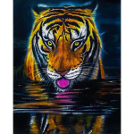DIY Tiger 5D Teemantmaal Ristpistega T&auml;is&uuml;mmargune puurvaik Mosaiik Loomade Teemanttikandid Ristpistekomplektid Kodusisustus Full Round 20x30CM