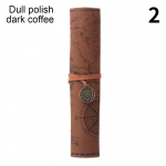 1 tk Retro Treasure Map rull-pliiatsi&uuml;mbris PU-nahast suure mahutavusega pliiatsi kott meigipintsli kott Pliiatsikott Kooli kirjatarbed 2