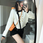 Naiste kampsun kardigan 2022. aasta kevade ja s&uuml;gise uus slouchy stiilis disain Sense v&auml;ike retro pikkade varrukatega kootud kardiganTop One Size must