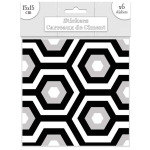 Les Tr&eacute;sors De Lily [R2188] - 6 tsementplaadi kleebiste komplekt, must hall valge - 15x15 cm must