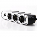 (Adapter)1 USB-laadija ja 3 pistikupesaga auto sigaretis&uuml;&uuml;taja pikendusjagaja must