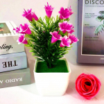 Kunstlik taim, pulmaliilia lill m&auml;nnik&auml;bi pottides sisekujundus Fuchsia Lily