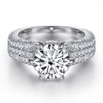 BagueRingeni 2kt Moissanite S&otilde;rmused Algsed h&otilde;bedased 925 Ehted Pulmapaelad Naiste peened ehted Kingitus Suurus 5-10 6 valge
