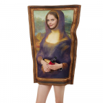 Naiste naljakad Mona Lisa Halloweeni kost&uuml;&uuml;mid, t&auml;iskasvanute kuulsad maalir&otilde;ivad pruun