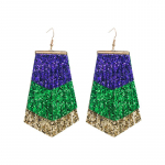 Naiste l&auml;ikivad rippuvad k&otilde;rvar&otilde;ngad titaanist terasest lehekujulised mitmekihilised PU-nahast Bohemia k&otilde;rvakaunistused OneSize roheline/lilla
