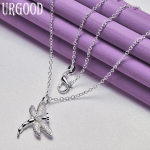 925 h&otilde;bedast Dragonfly AAA &uuml;mmargused tsirkoonist ripatsiga kaelakee ehted 45cm