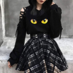 Armas kapuuts naistele Halloweeni kost&uuml;&uuml;mid, kassik&otilde;rvad, pullover Crop top gooti Cold Shoulder Oversized dressipluus XXL kollane