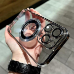 Magsafe'i luksuslikule pehmele silikoon&uuml;mbrisele iPhone 14 13 12 11 Pro Max magnetilise juhtmevaba laadimise objektiivi kaitsmele l&auml;bipaistev kate for iphone 11 pro