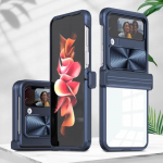 Push Window PC selge mobiiltelefoni kokkupandav &uuml;mbris Samsung Galaxy Z Flip 4 5g Fold4 Z Flip4 p&otilde;rutuskindel kate Samsung Z Fold4 jaoks for Galaxy Z Flip 4 sinine