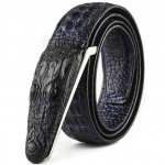 Plyesxale br&auml;ndi meeste rihmad Luksuslikud nahast disainitud v&ouml;&ouml;d meeste kvaliteetsed Ceinture Homme Crocodile Cinturones Hombre 125cm sinine