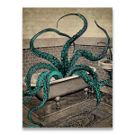 Kaheksajalg vannis Sea Life Art Pilt Vannitoa Seinakaunistus Kaheksajalg L&otilde;uend Plakat Vanni Seina Kunst Print Maalimine 21x30 No Frame