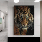 Moodne loomade l&otilde;uendi maalimine Tiigri peegeldusplakatid ja -tr&uuml;kised Seinapildid Cuadrose elutoa kodukaunistus Ilma raamita 60cm&times;170cm NoFrame