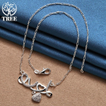 925 Sterling h&otilde;be AAA tsirkoonist s&uuml;damekujuline armastuse ripats kaelakee ehted 45cm