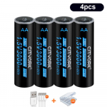 CITYORK 3000mWh 1,5 V liitiumioon AA laetav aku AA liitiumaku AA 2A Cell Micro USB Laadimine kaugjuhtimishiire jaoks 4pcs battery