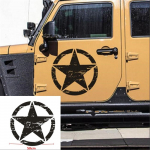Vin&uuml;&uuml;lmust autokleebis Distressed Army Military Star Kapuutsi kleebis 50x50cm pestav