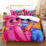 kemila 3D Huggy wuggy tekikott koos padjap&uuml;&uuml;riga, kaheinimesevoodi, kaheinimesevoodi, suur kuninganna voodiriided, voodipesu EU Double 200x200