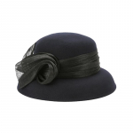 Naiste uhke loor Fedora &uuml;hev&auml;rviline soe talvem&uuml;ts 100% villane Cloche &auml;mber vibuaktsentiga kiriku pulmakleit v&otilde;luv m&uuml;ts 56-58cm tumesinine v&auml;rv