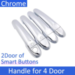 for Nissan Micra March K13 Renault Pulse 2011 2012 2013 2014 2015 2016 Chrome Door Handle Cover Car Styling Accessories 4Handle 2 Buttons black
