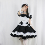 2023 Must armas Lolita neiu kost&uuml;&uuml;mid, t&uuml;drukud, naised, armsad neiu, cosplay kost&uuml;&uuml;mid, animatsioonishow Jaapani r&otilde;ivaste kleit ja riided S must