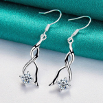 925 Sterling Silver Twist tsirkoon k&otilde;rvar&otilde;ngad naistele Mood v&otilde;lu Ehted ME092